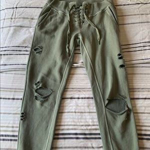 NSF Jogger pants, olive, distressed, size M